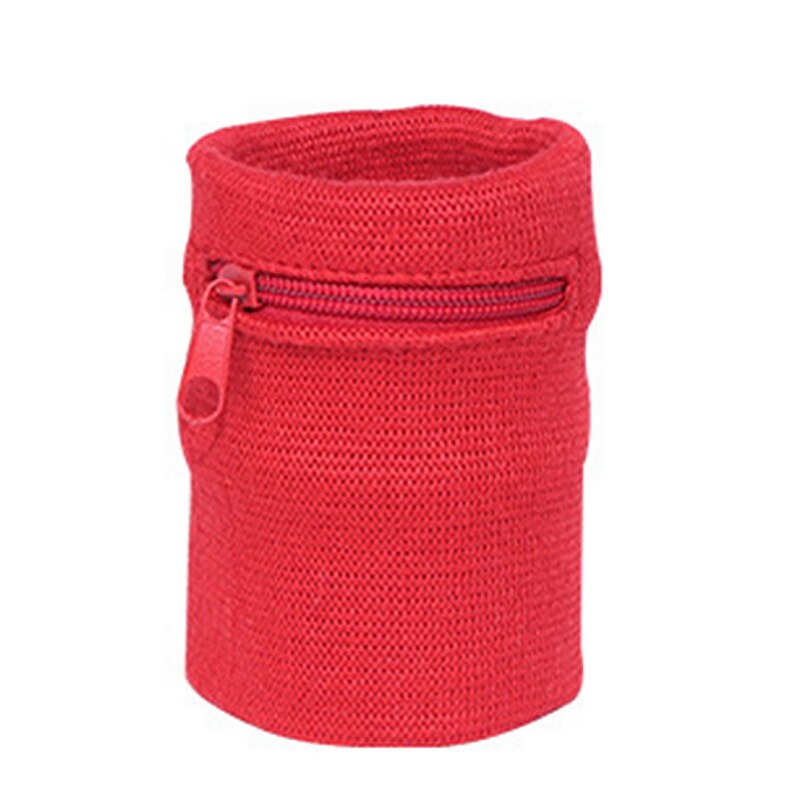 Reise SchweißBand Lauf Handgelenk Brieftasche Schlüssel Sport Armbinde mit Reißverschluss Tasche: rot