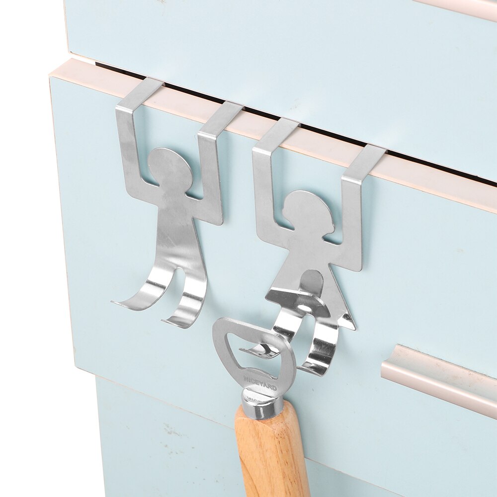 2 pièces/ensemble armoires de cuisine Pot Pan crochets amoureux en forme de crochets maison vêtements étagère de rangement outil en acier inoxydable mur porte cintre