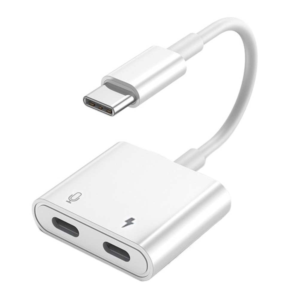 Adaptador 2 em 1 3 5mm para tipo C Conversor de fone de ouvido Cabo Aux Tipo-C para conversor tipo C Conversão portátil: Glod