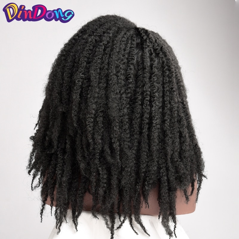 Dindong syntetisk paryk dreadlock fletning parykker 20 tommer afro paryk til afroamerikanske kvinder