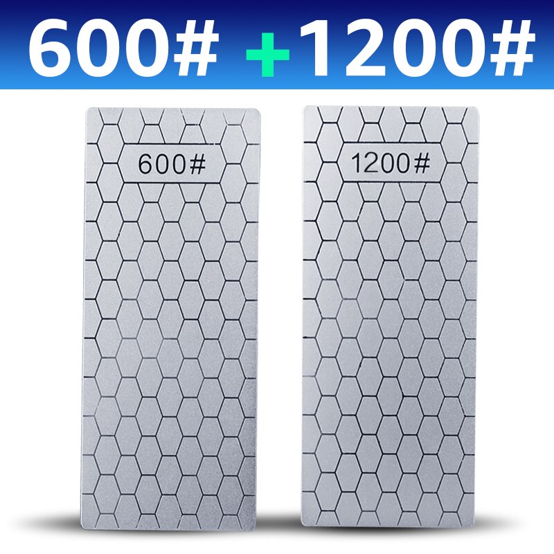 Diamond Knives Sharpening Stone 400# 1000# 600# Grindstone Knife Sharpener Ultra-thin Honeycomb Surface Whetstone Set: 600 1200