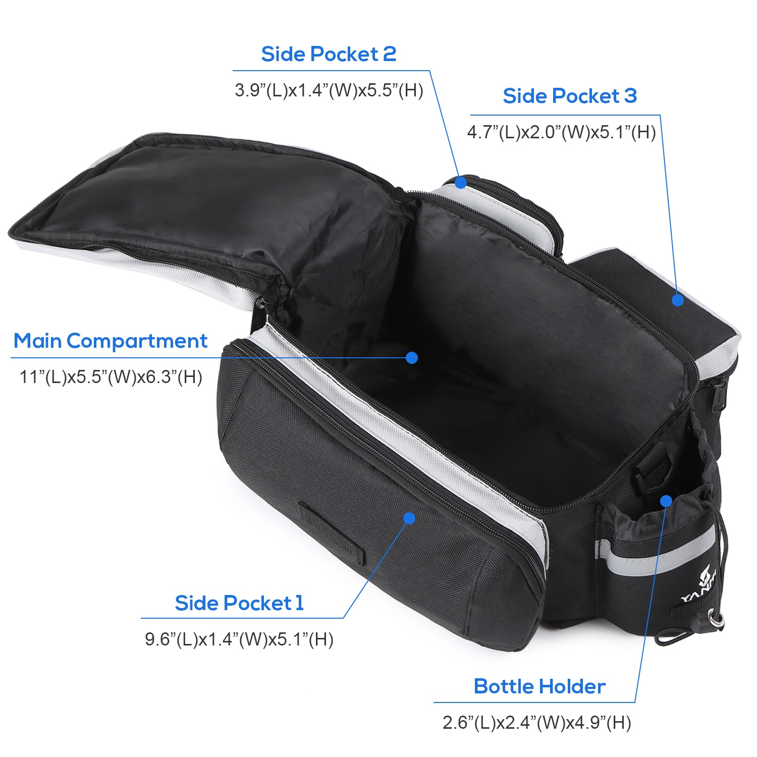 Multi Water-resistant Bicycle Rear Seat Bag Cycling Bike Rear Rack Trunk Pannier Luggage Carrier Bag Handbag Shoulder Bag
