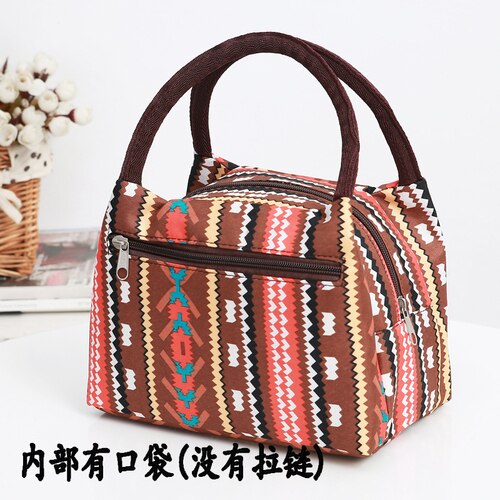 Lunch Box Portable Functional Pattern Cooler Portable Insulated Canvas Lunch Bag Thermal Food Picnic Lunch Bags For Women Kids: rubaise003