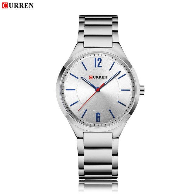 CURREN8280 Mannen Horloge Topmerk Mannen Gold Quartz Horloges Mannelijke Rvs Analoge Sport Horloge Relogio Masculino: Silver White