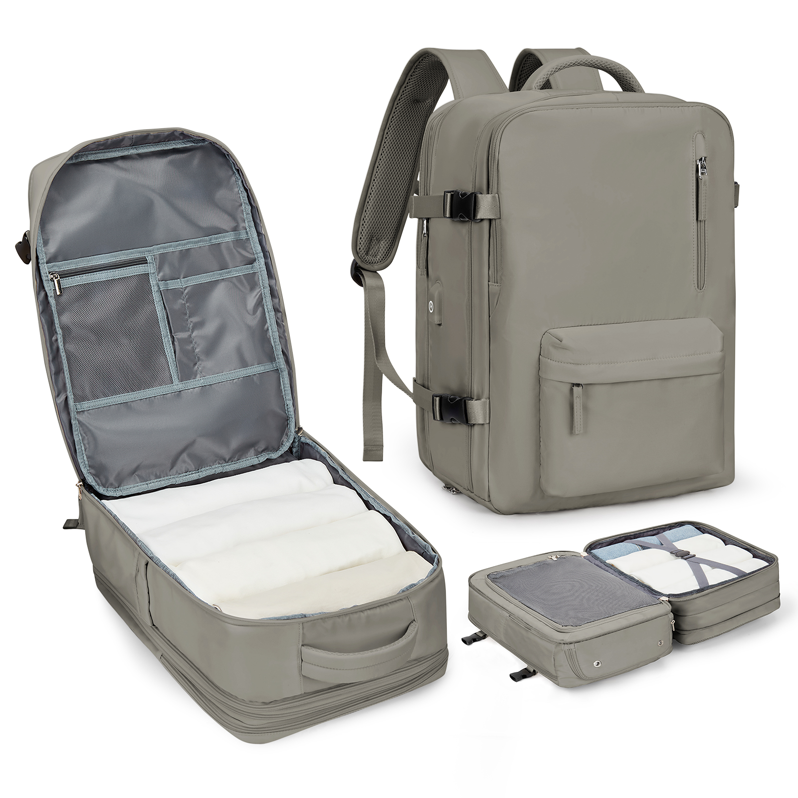 Travel Backpack,45x30x15,Carry On Backpack Airline Approved,Personal Item Travel Bag,14 Inch Laptop Backpack,Business Hiking Bag: Khaki