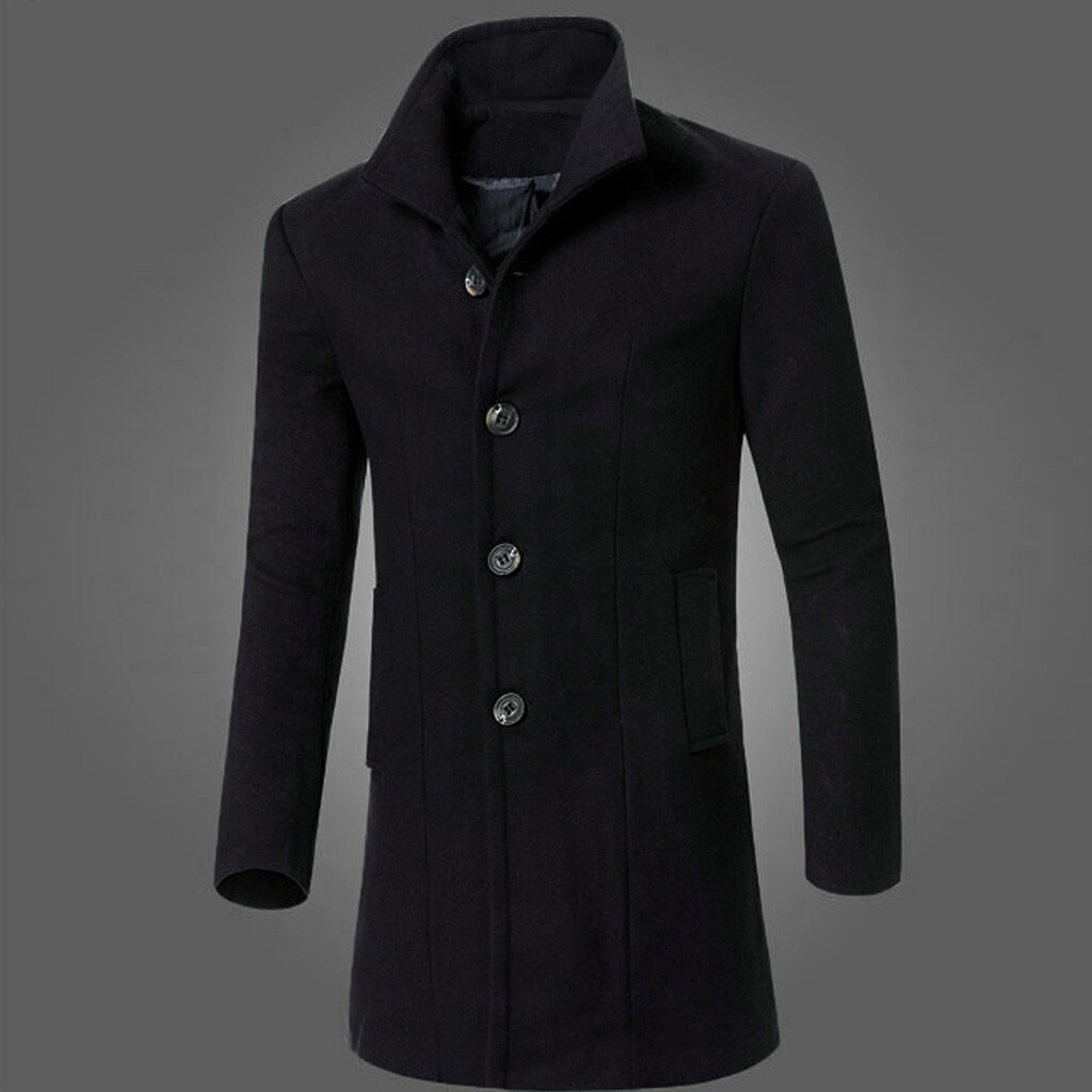Abrigo coreano de mezcla de lana para hombre, chaqueta para hombre, abrigo cálido para invierno, gabardina, ropa larga, sobretodo inteligente, abrigo cálido para hombre