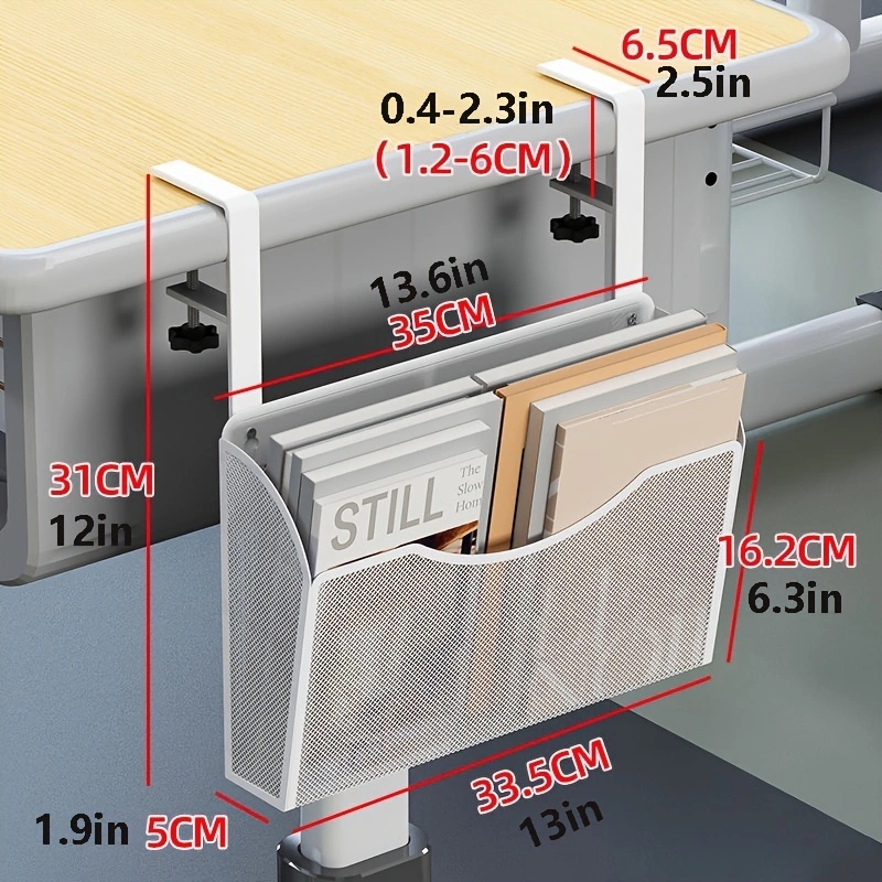 Étagère de rangement sous Table, plateau de gestion sans perceuse, organisateur de fil de bureau, support de gestion de bureau à domicile, organisateur de maison: kaki foncé