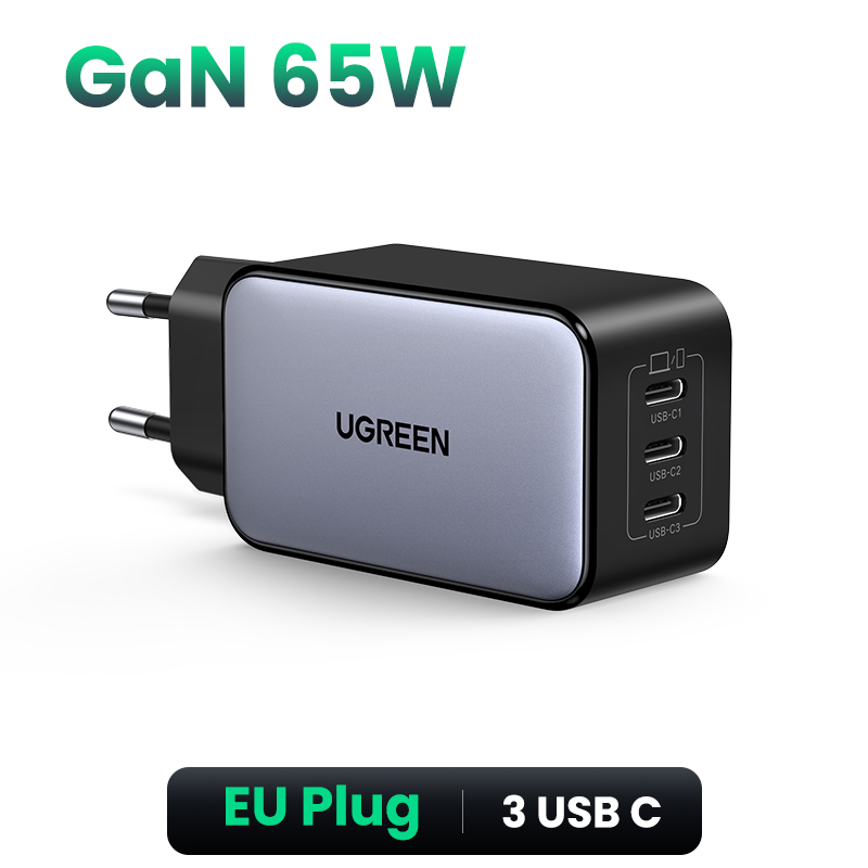 Ugreen 65W Gan Oplader Snel Opladen 4.0 3.0 Pps Pd 3.0 Snellader 3 Usb C Voor Macbook Air Laptops Tablets Iphone 16 15 14 Pro: IL