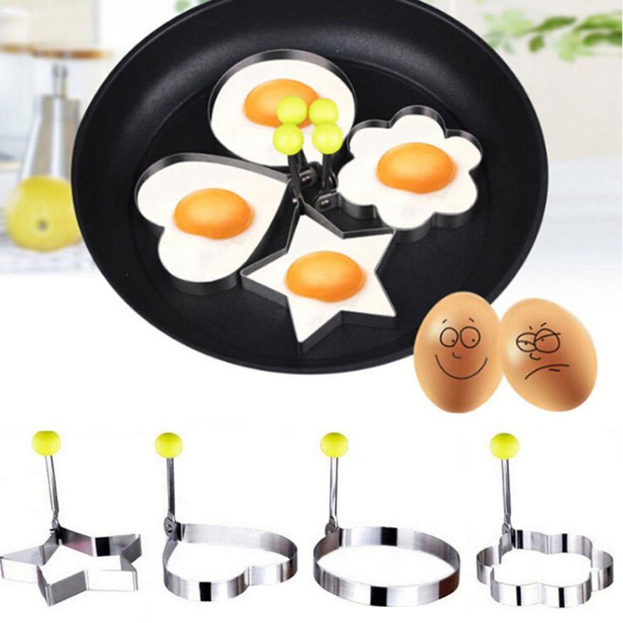 Sød dejlig rustfrit stål stegt ægformer pandekageform skimmel bagning omelet forme køkken madlavningsværktøj ægpandekage maker ring