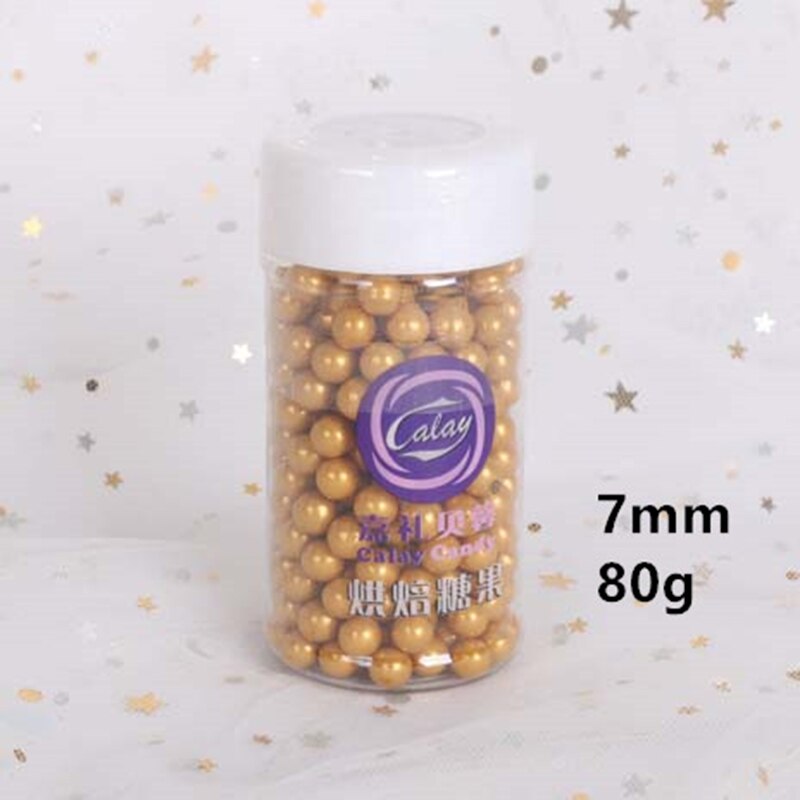 1PC Crystal Diamonds Pearl Crown Cake Toppers Baptism Birthday Wedding Cake Decoration Supplies Happy Birthday Hats Tiara: 7mm sugar beads