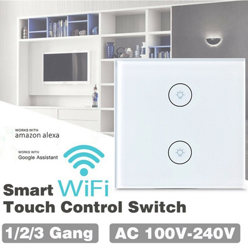 Wifi smart lyskontakt 86 type kontakt kontaktpanel praktisk app kontrol  ac 100-240v til smart life app tuya app eu stik