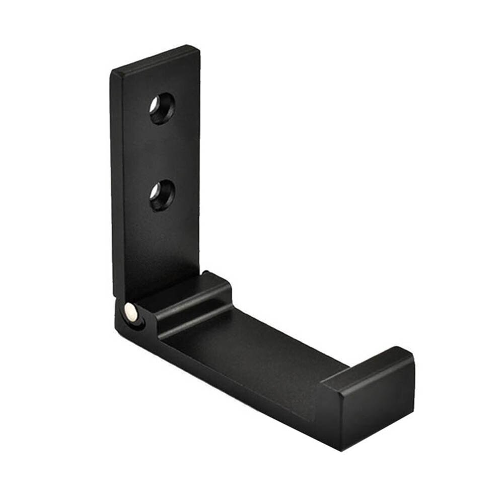 Soporte de auriculares de montaje en pared plegable, gancho de suspensión de auriculares de aleación de aluminio, H-best,: Negro