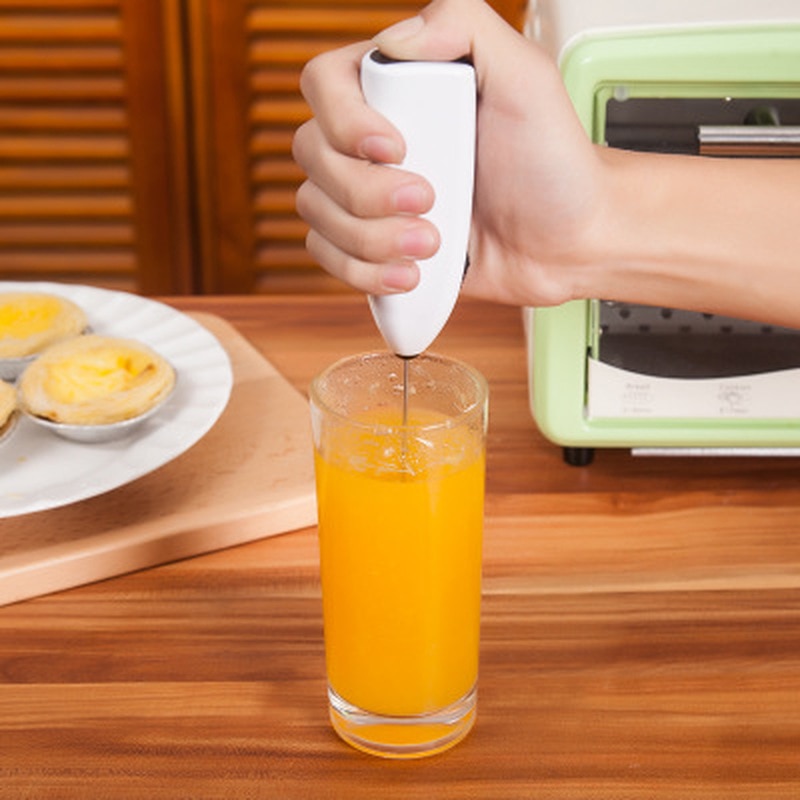 1pc Milch Trinken Kaffee Schneebesen Rührgerät Metall Elektrische Schneebesen Edelstahl-düse Schäumer Mini Griff Rührer Praktische Küche Kochen Werkzeug