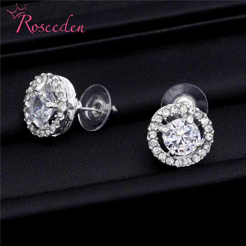 Meghan Markle Wedding earrings Jewelry CZ Rhinestone For Women round Earrings RE3183: Default Title