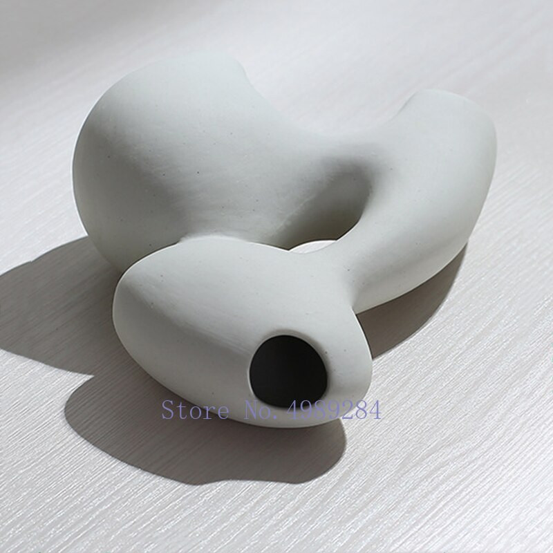 Vase en céramique abstraite, Arrangement de fleurs, artisanat hydroponique, ornements, accessoires de décoration de maison moderne, Vases blancs, décor