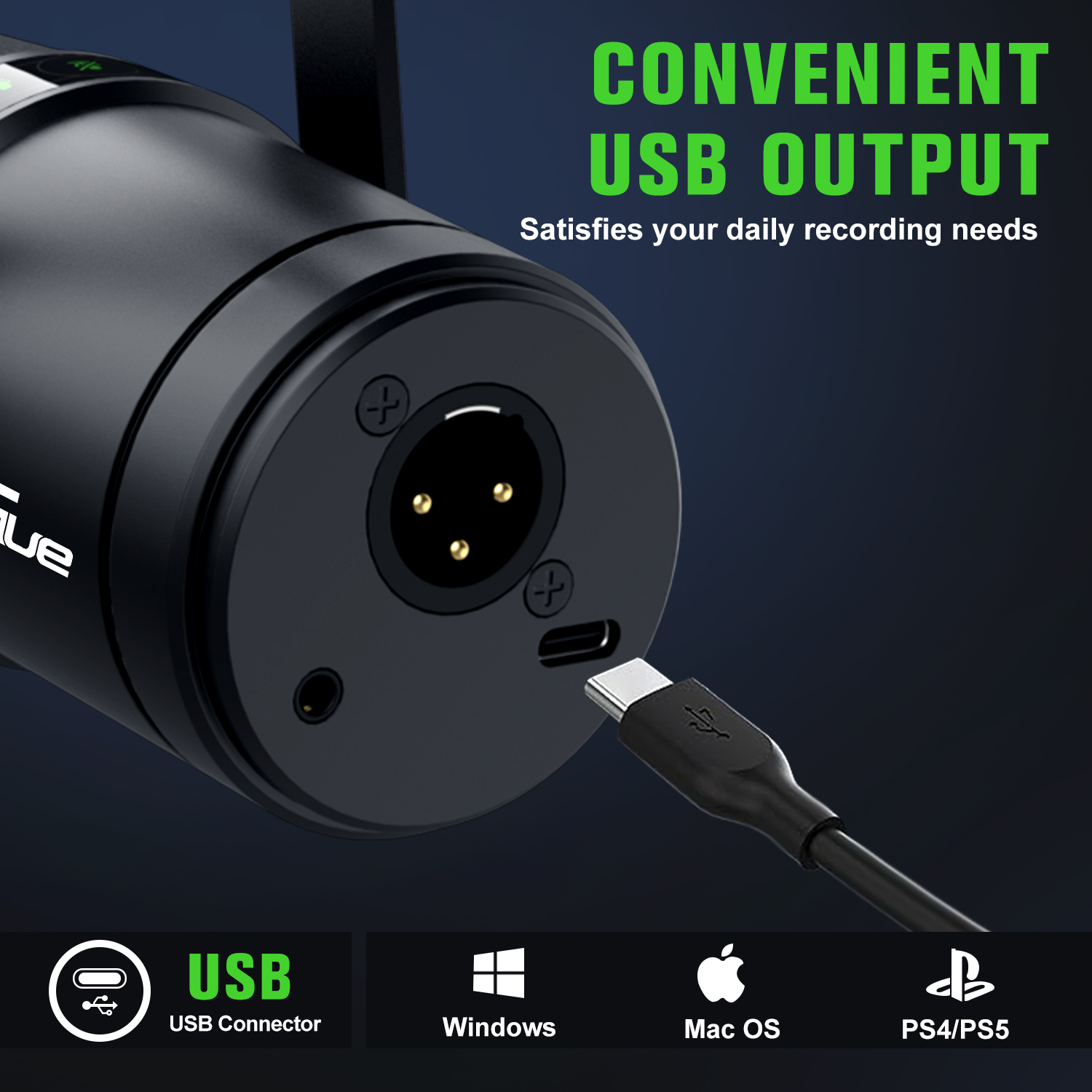 USB/XLR Dynamic Microphone for Broadcast Podcast & Recording Studio Mic for Music & Speech VM70