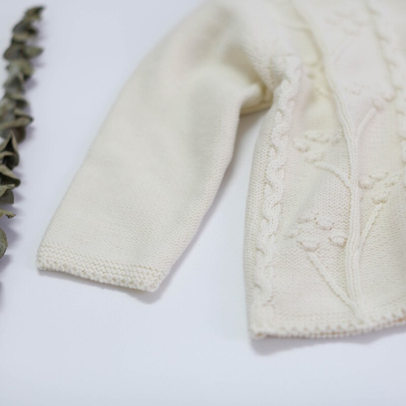 Herfst baby meisjes vest trui kinderen casual warme jas baby effen kleur geborduurde kleding jas 0-24m