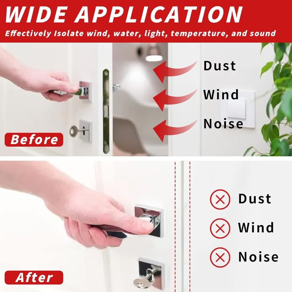 6m Soundproofing Weather Stripping Rubber D-Shape Door Seal Strip Windproof Self-adhesive Door Frame Insulation Household