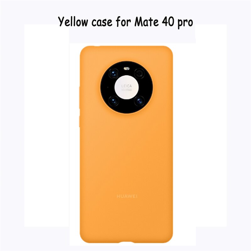 Oficial original huawei companheiro 40/companheiro 40 pro silicone caso capa traseira macia com fibra dentro capa escudo para mate40/mate40 pro: Mate40pro Case Yello