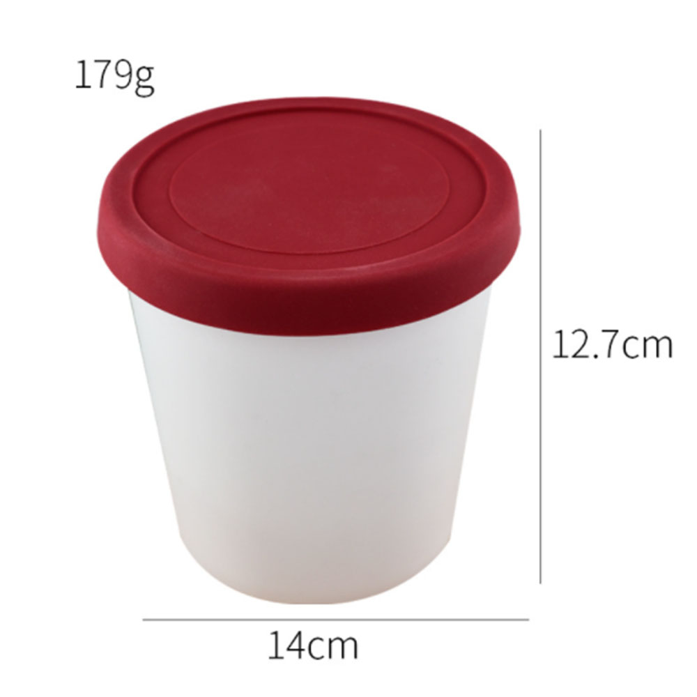 Ice Cream Cups Container Dessert Freezer Storage Cup Tub Lid Containers Plastic Round Tubs Dessert Food Storage Container: M / Red