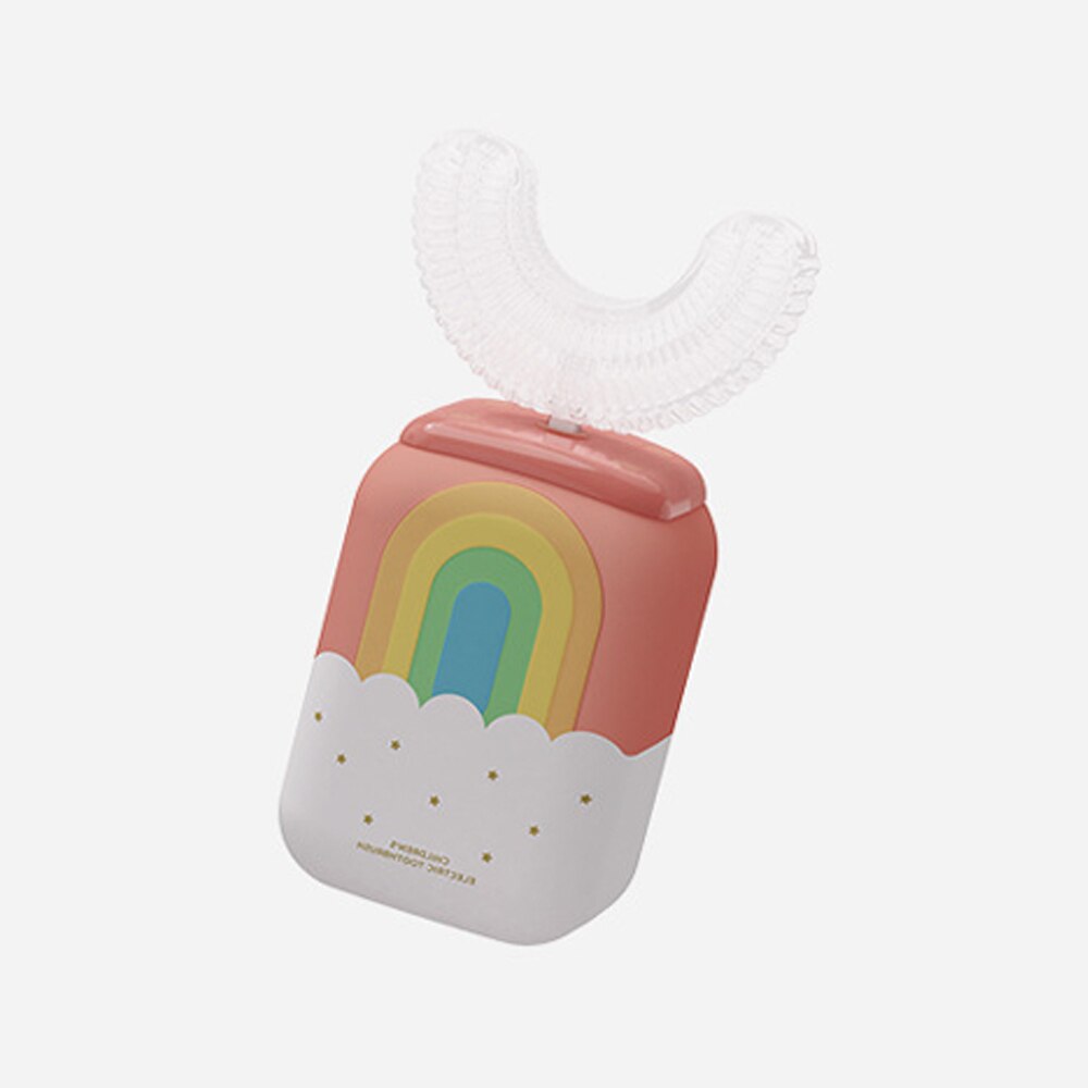Neue Heiße freundlicher Elektrische Zahnbürste Karikatur aufbringen Silikon Zähne Pinsel für freundlicher mit Weichen Ersatz Kopf Baby Zahnpflege: Regenbogen
