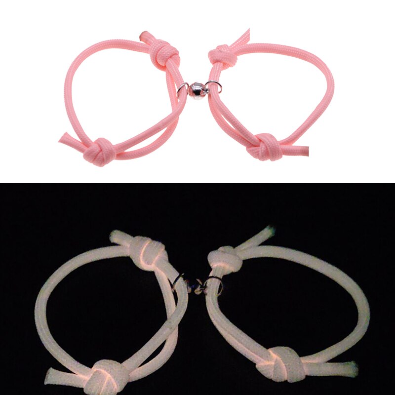2 stücke glühen in das dunkel Paar Magnet Paar Armbänder Männer und Frauen Charme Mädchen Armbinde Schmuck Liebhaber valentinstag Schild: WJ0039