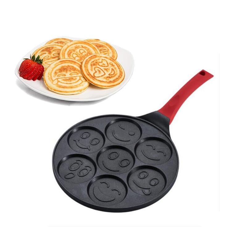 Pandekageproducent koreansk non stick madlavning stegepande aluminiumslegering smiley ansigt stil let grill æg skimmel køkkengrej