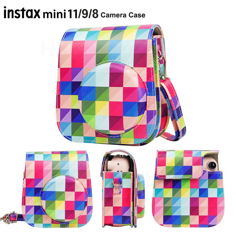Camera Case Compatibel Met Fujifilm Instax Mini 11/9/8 Instant Film Camera, pu Lederen Tas Cover Met Verstelbare Schouderband: Q