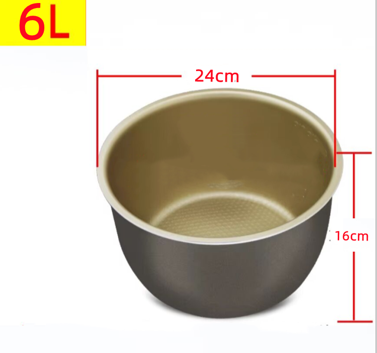 Rivestimento per fornello ad alta pressione universale addensato doppio spray cuociriso ciotola interna 2L/3L/4L/5L/6L litro rivestimento antiaderente per pentole: grigio