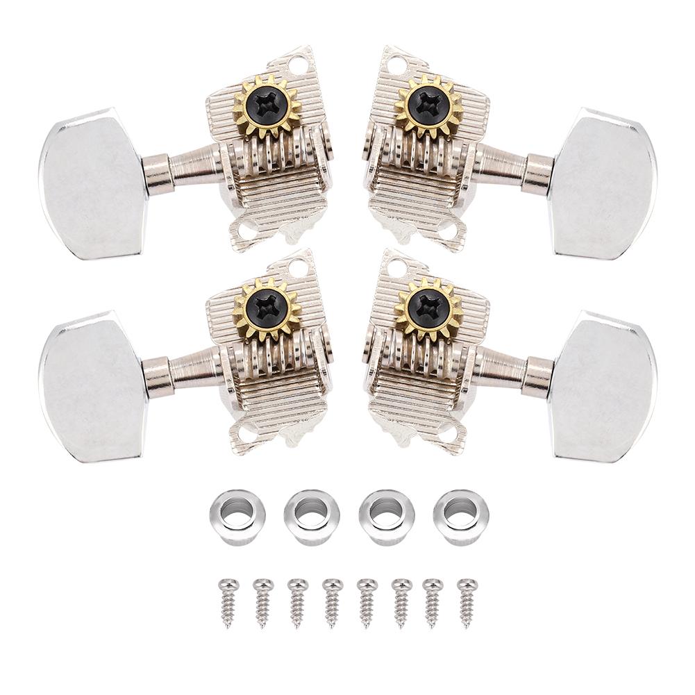 Tuning Peg Machine Head 2L2R Zilveren Klassieke Stijl Ukulele Stemsleutels Machine Heads Ukulele Diy Onderdelen