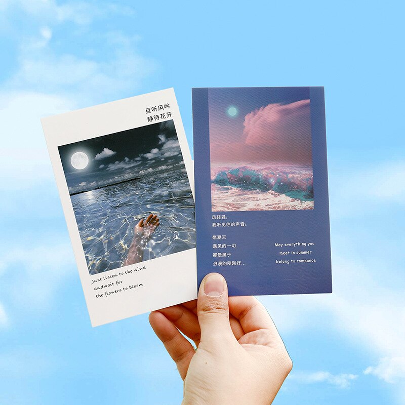 30pc kolorowe pocztówki zapisywalne karty dekoracji DIY dziennik naklejka ścienna małe plakat rekwizyty fotograficzne pozdrowienia artykuły papiernicze prezent