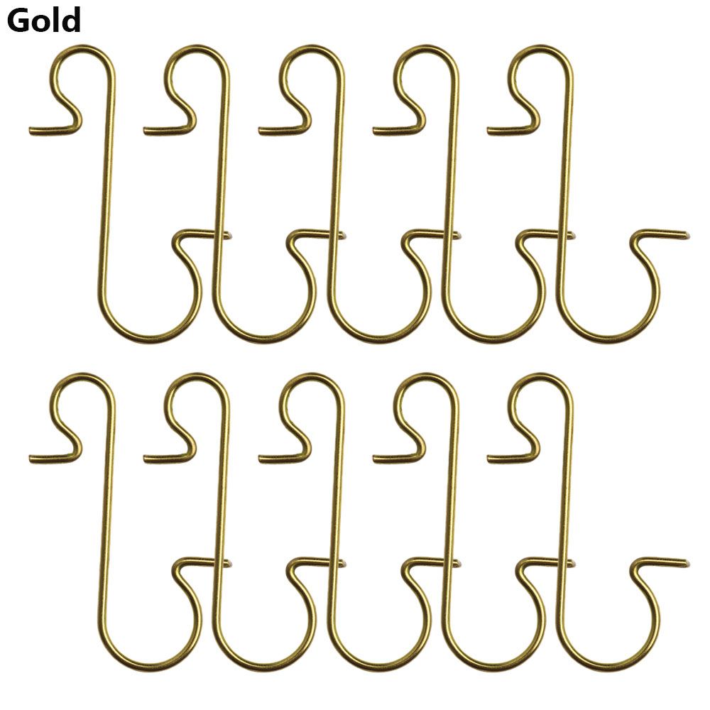 Hangers Home Party Metal Christmas Tree Hanging Xmas Tree Decoratio Christmas Ornament Hooks Stainless Steel Hooks: gold