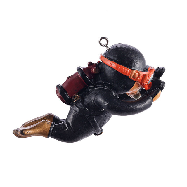 Fish tank Decoration Floating Ornaments Small Figurines Complete Set Diver Blue Guy Underwater Scenery Bottom Figurines: BROWN