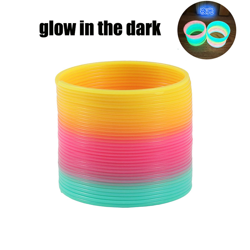 Regenboog Lente Speelgoed Coil Kleur Cirkel Games Vouwen Glow Hand Vaardigheid Vroege Educatief Speelgoed Voor Kinderen Magische Prestaties Props: luminous no box