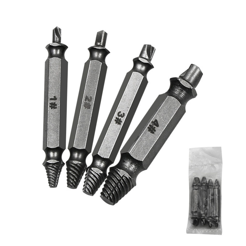HSS 4341 sdouble ended damaged screw extractor or broken breakage heads crew extractors wood bolts remover extract drill Tools: S2 Bag packing