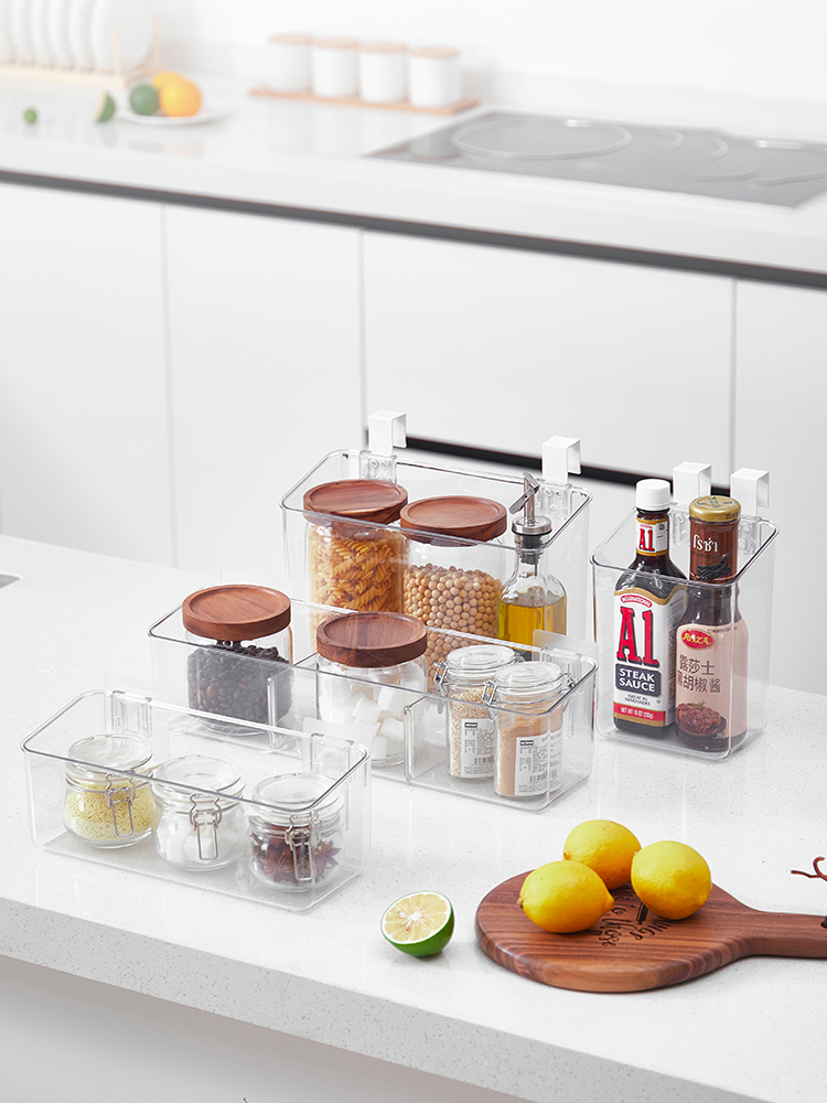 Clear Wall Mount Organizer for Wall,Cabinet Door Organizer for Bathroom,Pantry,Kitchen,Laundry,Spice/Cosmetics Storage Box