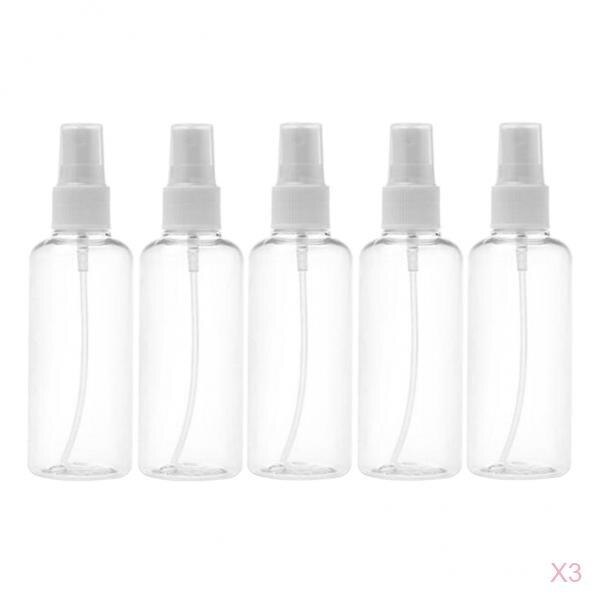 15x mini heldere sprayflesjes voor cosmetische parfums en verstuivers 100ml