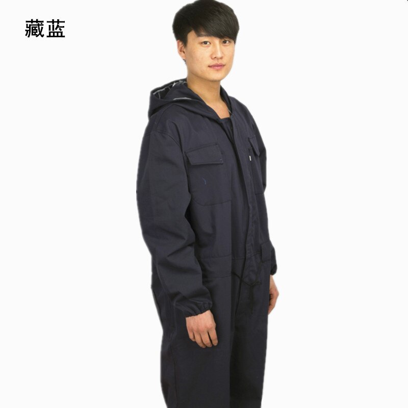 Dust-proof and Anti-fouling Protective Clothing for Men's Caps Mens Work Overall: Dark blue / XXXL(185)