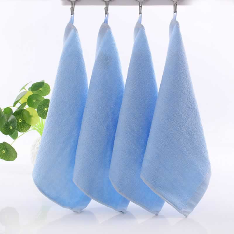1 pçs 25*25cm cor sólida fibra de bambu macio infantil bebê crianças rosto toalha de algodão cabelo mão toalhas de banho trapos toalhas de toalha de mão: Azul