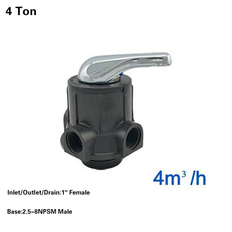 Válvula de lavado Manual para filtro de agua, dispositivo de enjuague y lavado de arena, válvula de Control multipuerto, flujo máximo de 2 toneladas, 4 toneladas, 6 toneladas: 4 Ton