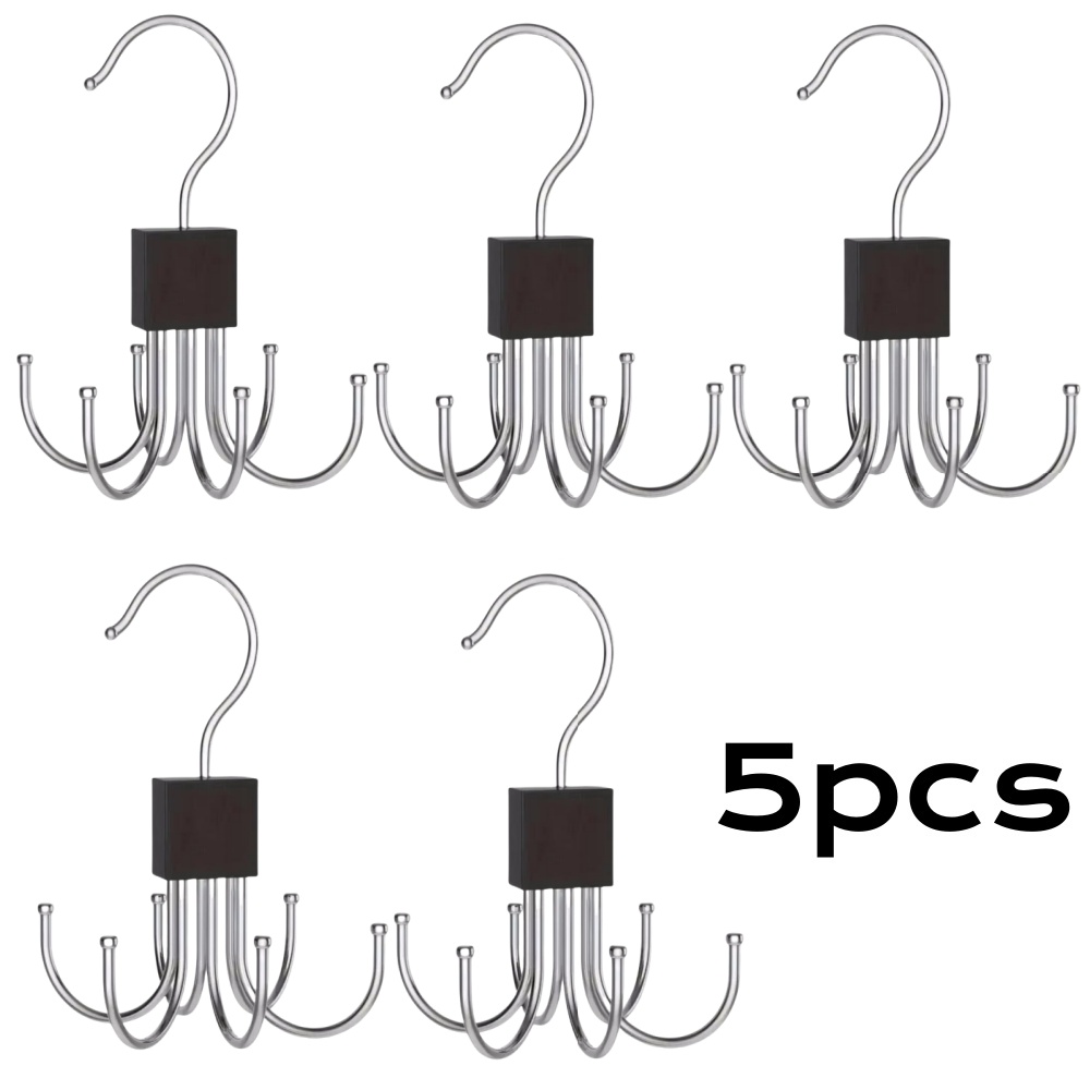 360 ° Roterende Opslag Hanger Haak Multi-Klauw Tas Metalen Riemen Rek Houten Organizer Voor Bh Stropdassen Sjaals Huishoudelijke Kast Acces: Army Green