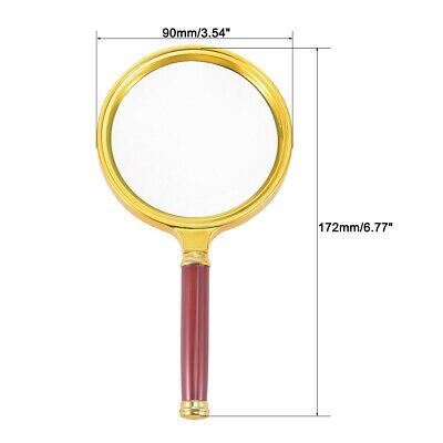 75mm 4 X Handheld Magnifying Glass Lens Magnifier Gold Tone