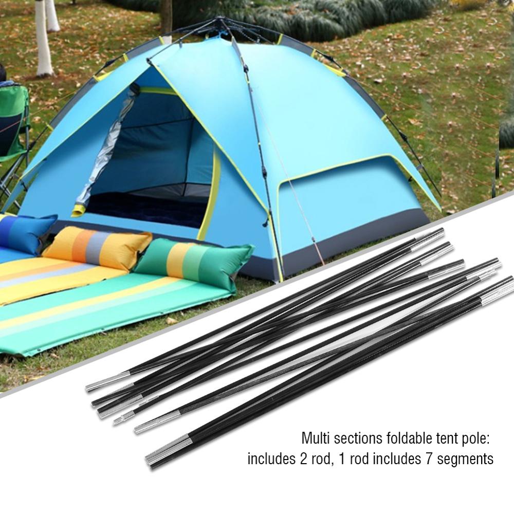 2pcs*4m Outdoor Camping Tent Poles Sun Shelter Tarp Awning Canopy Support Poles 3-4 Person Tent Rod Awning Frame Kit