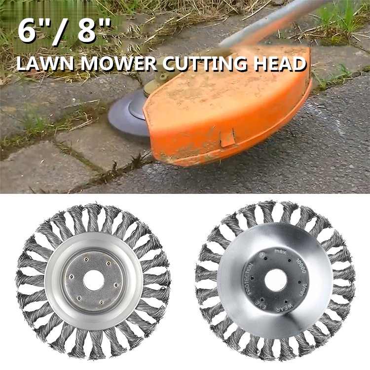 6/8 Inch Steel Wire Grass Trimmer Head Lawn Mower Twisted Wire Wheel Weeding Trimmer Brush Cutter Garden Lawn Supplies
