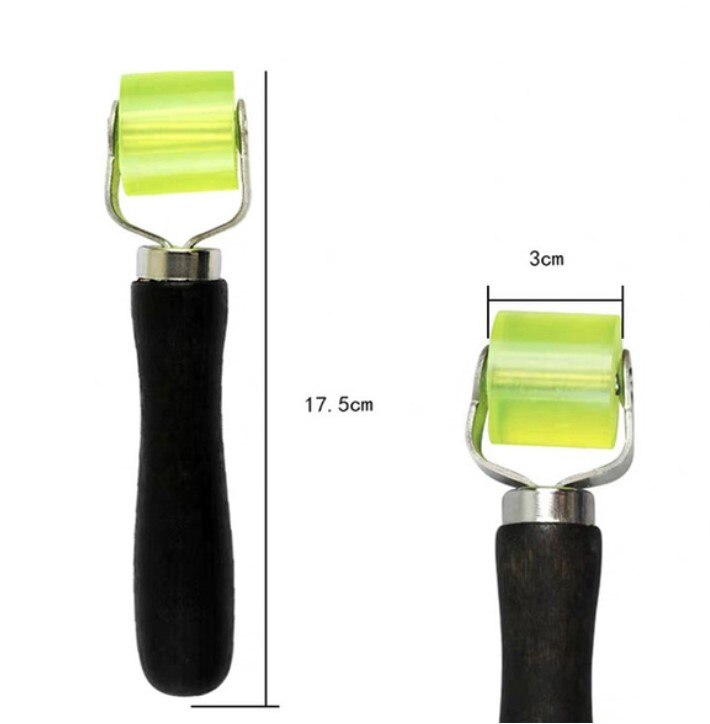 Car Sound Insulation Construction Tools Black Wooden Handle Yellow Silicon Roller for Car Home Insulation Mat Installation Use: Brown