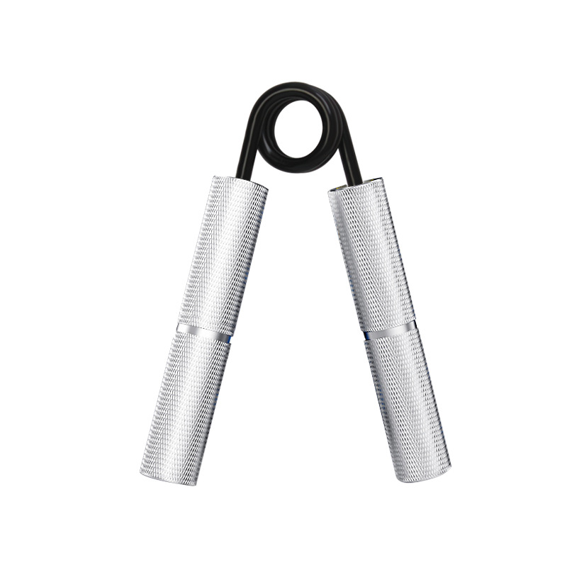 Pinza de mano 50LB-300LB, fortalecedor de Metal, ejercitador de dedos, fuerza de agarre, entrenador de brazos musculares, recuperación, muñeca, equipo de gimnasio: Plata