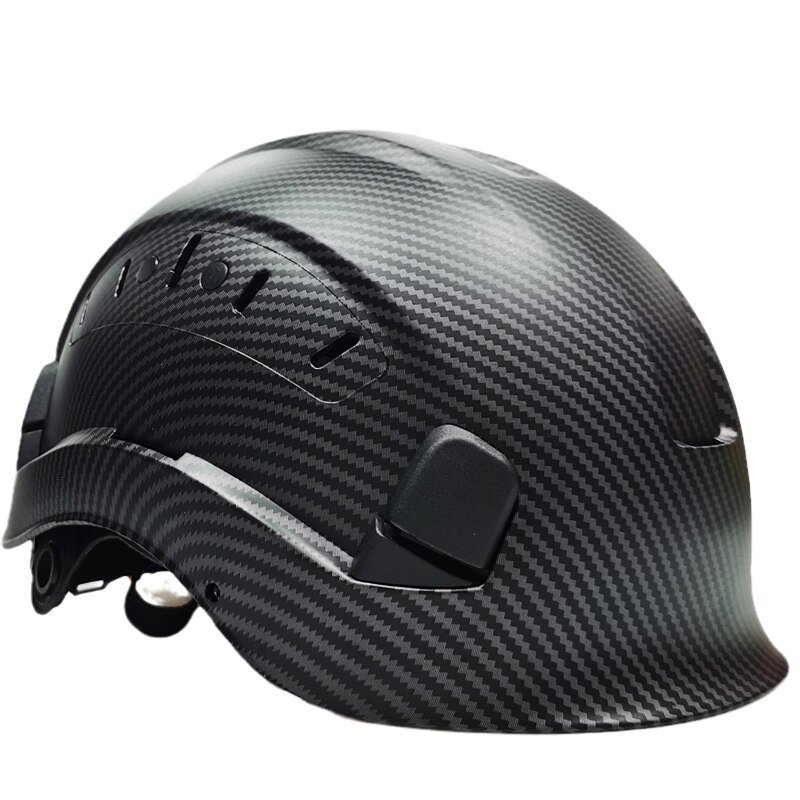 CE Carbon Fiber Safety Helmet for Engineer Construction Industrial Protective Working Rescue Bicycle Motorcycle Helmets Hard Cap: Black Matte Helmet