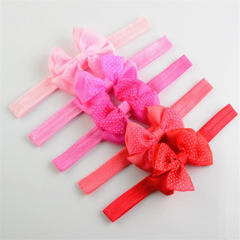 10pcs Mini Bowknot Hairband Baby Kids Girls Elastic Headband birthday bow headband baby care Lovely Kids Elastic Turban