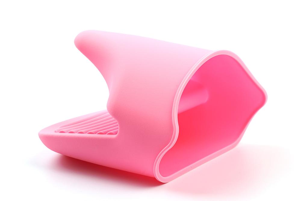 1Pcs Silicone Hittebestendige Handschoenen Clips Isolatie Non Stick Anti-Slip Pot Darm Houder Clip Koken Bakken Oven mitts: Gloves-pink