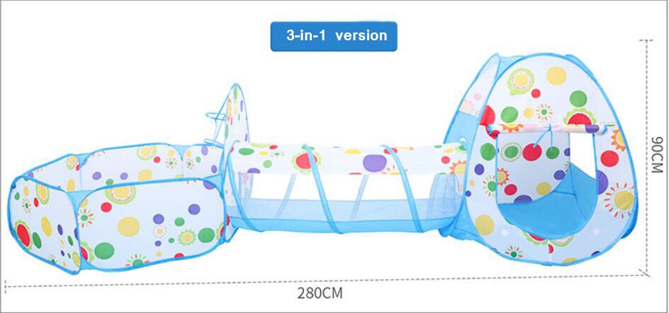 Baby Droog Zwembad Kinderen Draagbare Opvouwbare Kleurrijke Bal Zwembad Pit Teepee Met Crawl Tunnel Basketbal Hoepel Voor Pasgeboren Kruipen: Light Yellow